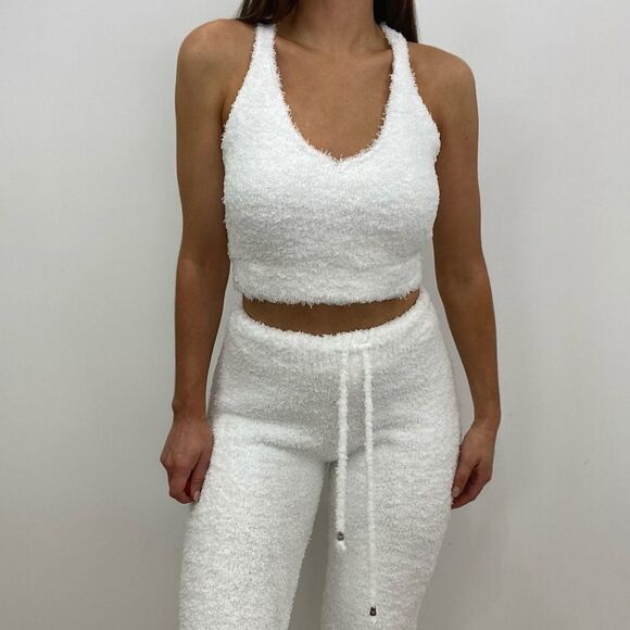 NWT White Fuzzy Lounge Cami - Picture 1 of 5